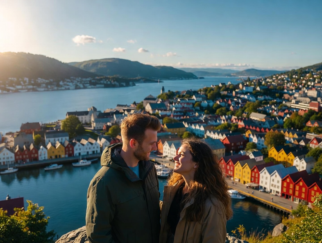 Lisa og David reiser til Bergen